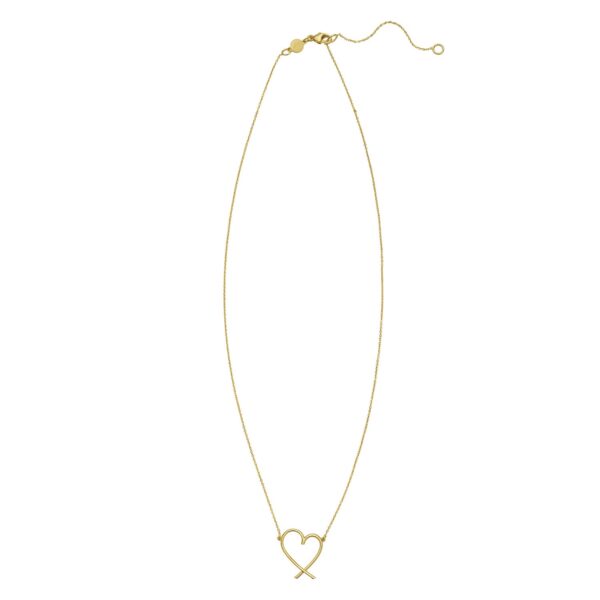 14K Yellow Gold Delicate Heart Necklace - Image 2