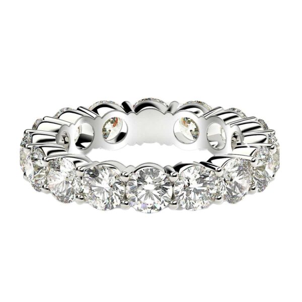 Round Cut Lab Grown Diamond Eternity Ring in 14k White Gold (4 cttw FG/VS2) - Image 2
