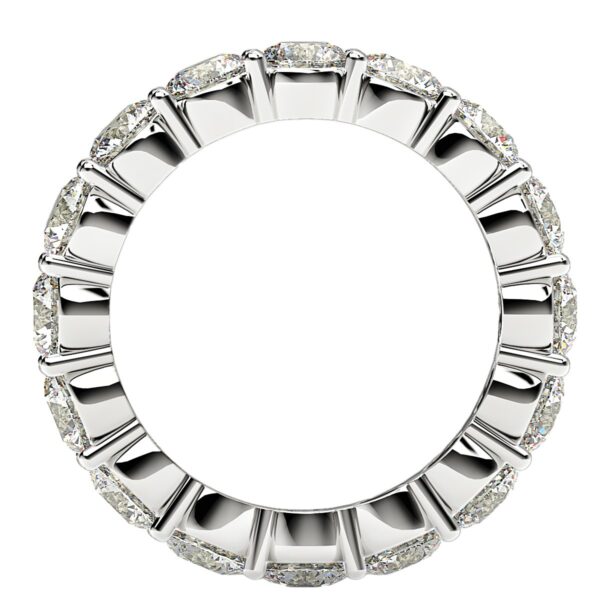 Round Cut Lab Grown Diamond Eternity Ring in 14k White Gold (4 cttw FG/VS2) - Image 3