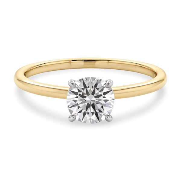 3/4 Carat Round Lab Grown IGI G/VS1 Diamond Solitaire Ring in 14K Yellow Gold - Image 4