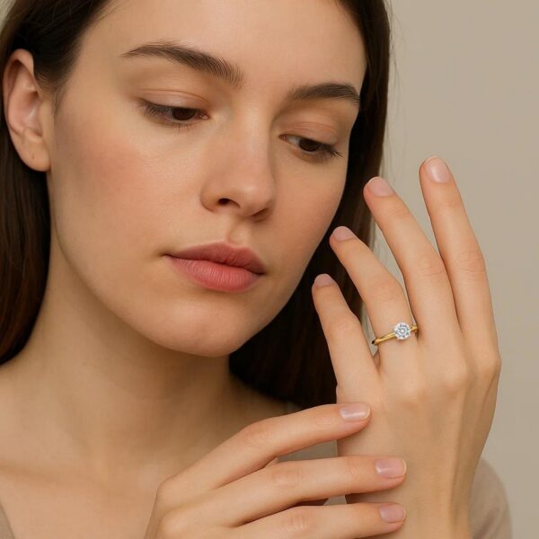 3/4 Carat Round Lab Grown IGI G/VS1 Diamond Solitaire Ring in 14K Yellow Gold - Image 6