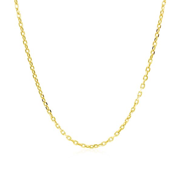 18k Yellow Gold Diamond Cut Cable Link Chain (1.50 mm) - Image 2