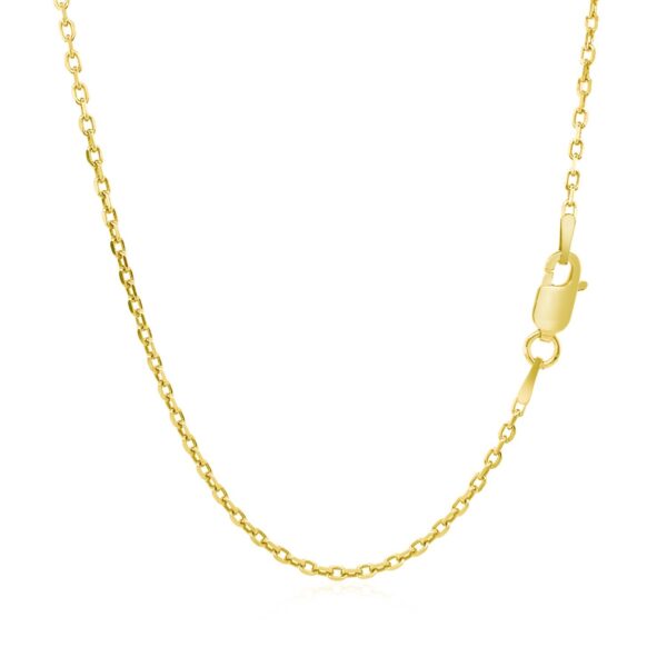 18k Yellow Gold Diamond Cut Cable Link Chain (1.50 mm) - Image 5