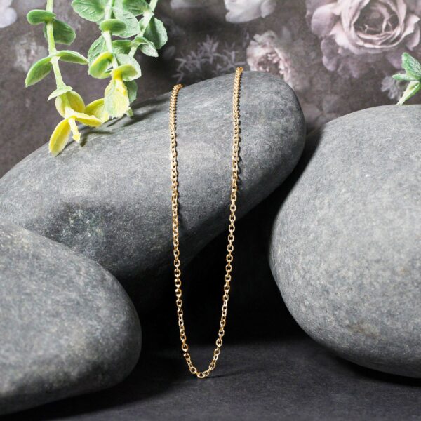 18k Yellow Gold Diamond Cut Cable Link Chain (1.50 mm) - Image 6