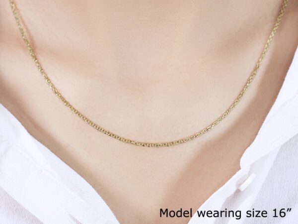 18k Yellow Gold Diamond Cut Cable Link Chain (1.50 mm) - Image 4