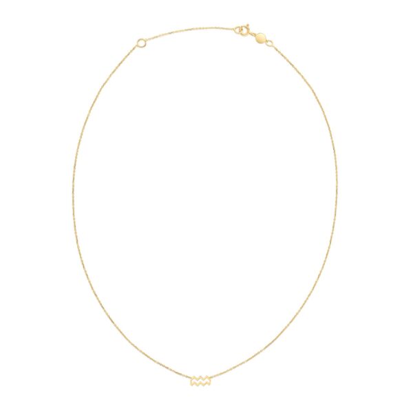14K Yellow Gold Aquarius Necklace - Image 2
