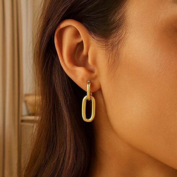 Link Drop Earrings in 14K Yellow Gold - Image 3