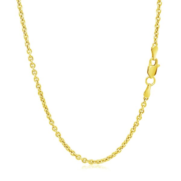 2.2mm 14K Yellow Gold Forsantina Lite Cable Link Chain - Image 3