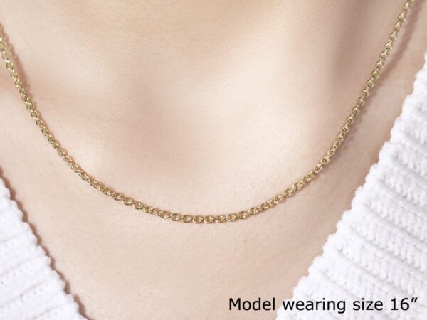 2.2mm 14K Yellow Gold Forsantina Lite Cable Link Chain - Image 4