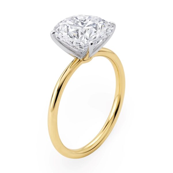 3 Carat Round Lab Grown IGI G/VS1 Diamond Solitaire Ring in 10K Yellow Gold - Image 4