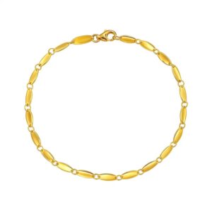 14K Yellow Gold Flat Pebble Link Bracelet (2.50 mm)