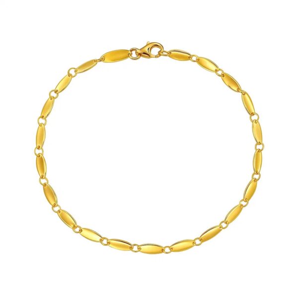 14K Yellow Gold Flat Pebble Link Bracelet (2.50 mm)