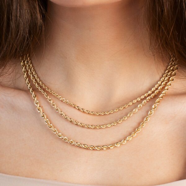 14k Yellow Gold Light Rope Chain (4.3 mm) - Image 4