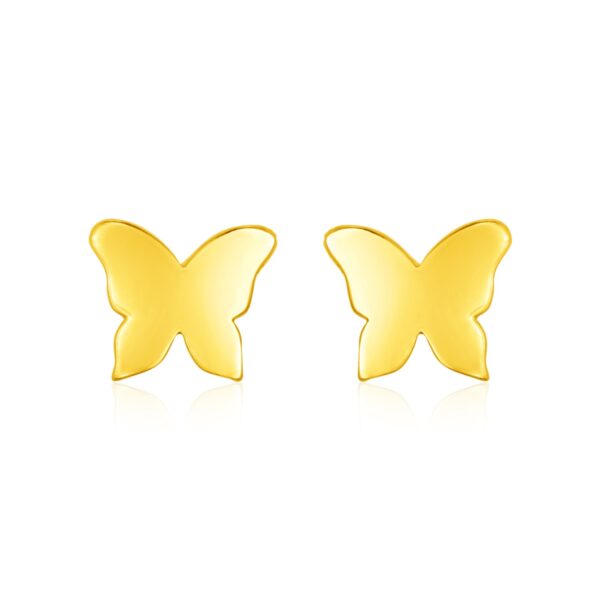14k Yellow Gold Polished Butterfly Post Earrings