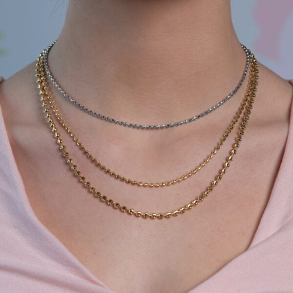 Moon Cut Bead Chain in 14k Yellow Gold (2.50 mm) - Image 4