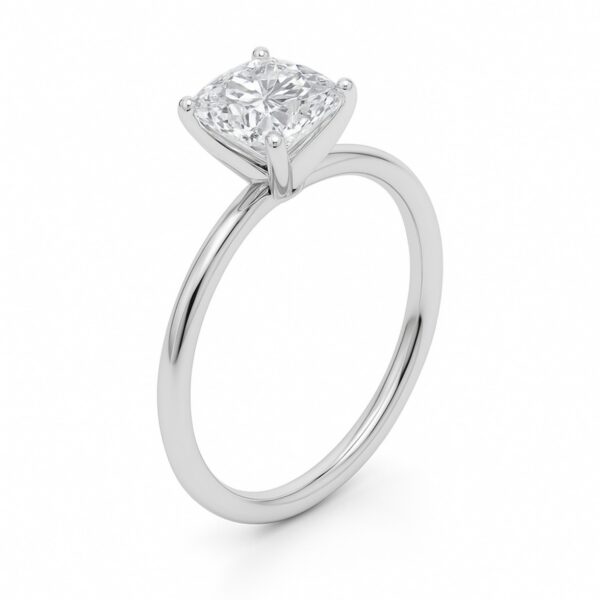 1 1/2 Carat Cushion Lab Grown IGI G/VS1 Diamond Solitaire Ring in 10K White Gold - Image 3
