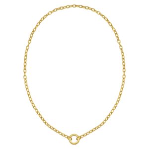 14K Yellow Gold Push Lock Charm Necklace (4.20 mm)