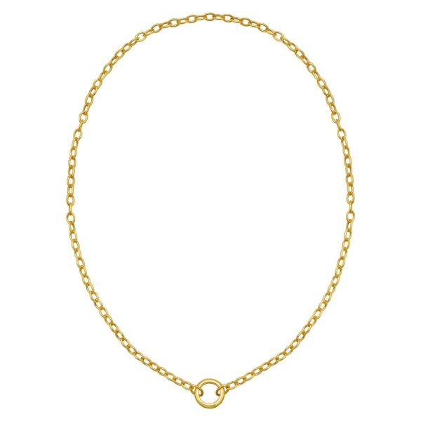 14K Yellow Gold Push Lock Charm Necklace (4.20 mm)