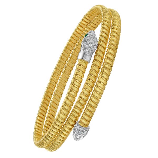 14K Yellow Gold Snake Style Tubogas Bangle (3.90 mm)