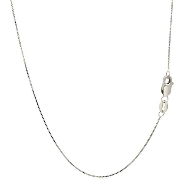 10k White Gold Classic Box Chain (0.45 mm) - Image 4