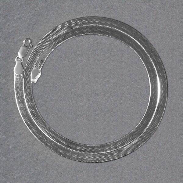 14k White Gold Super Flex Herringbone Chain (4.60 mm) - Image 4