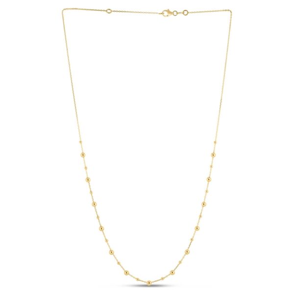 14k Yellow Gold Bead Necklace - Image 2