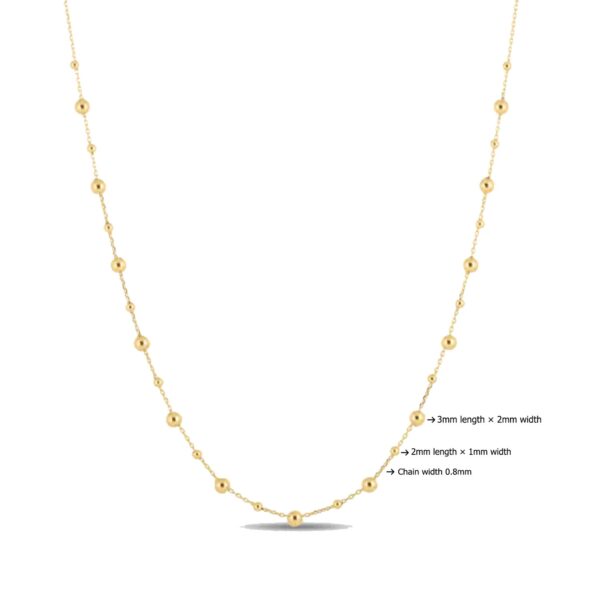 14k Yellow Gold Bead Necklace - Image 4