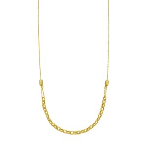 14K Yellow Gold Adjustable Rolo Link Necklace