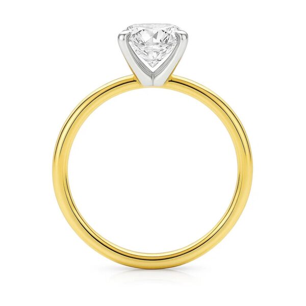 3 Carat Emerald Lab Grown IGI G/VS1 Diamond Solitaire Ring in 10K Yellow Gold - Image 4