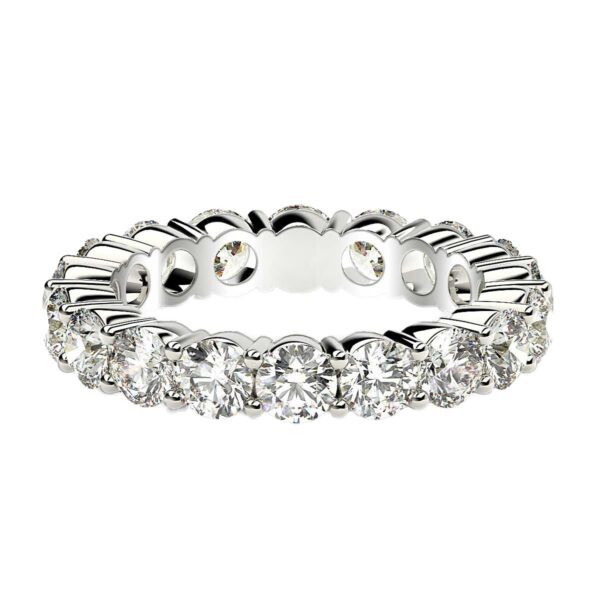 Round Cut Lab Grown Diamond Eternity Ring in 14k White Gold (2 cttw FG/VS2) - Image 2