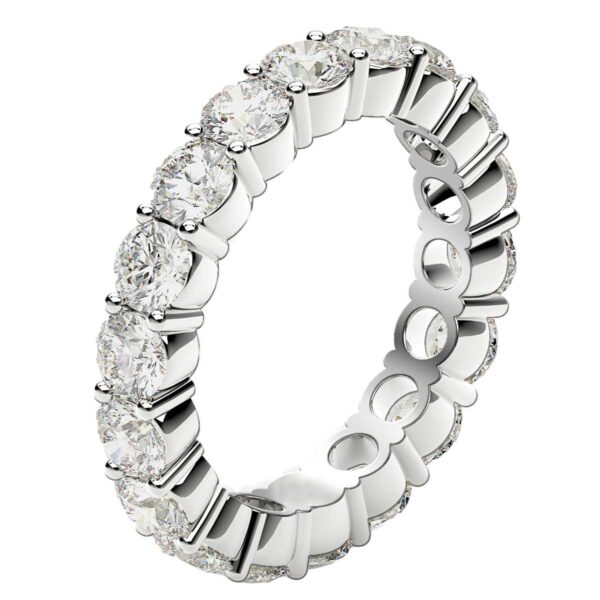 Round Cut Lab Grown Diamond Eternity Ring in 14k White Gold (2 cttw FG/VS2) - Image 4