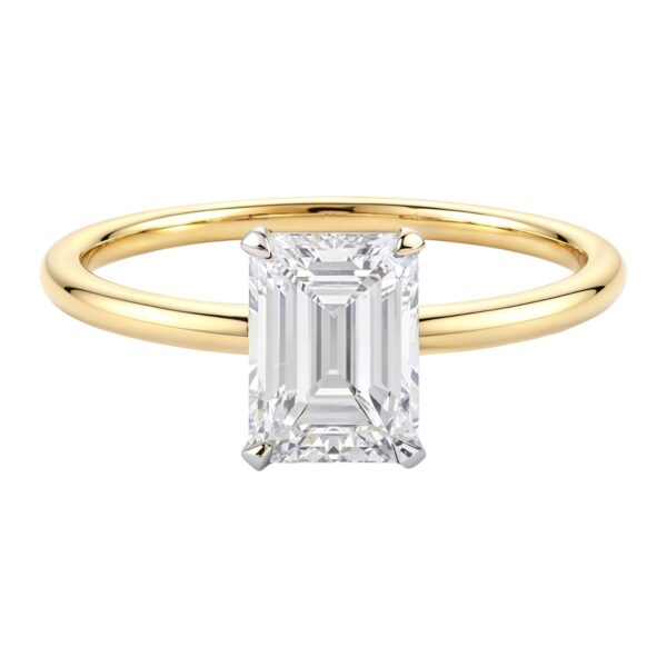 1.50Ct Emerald Lab Grown IGI G/VS1 Diamond Ring in 14K Yellow Gold - Image 4