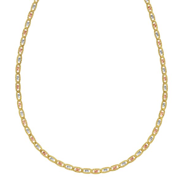 14K Tri Color Gold Pave Valentino Chain (3.00 mm) - Image 2
