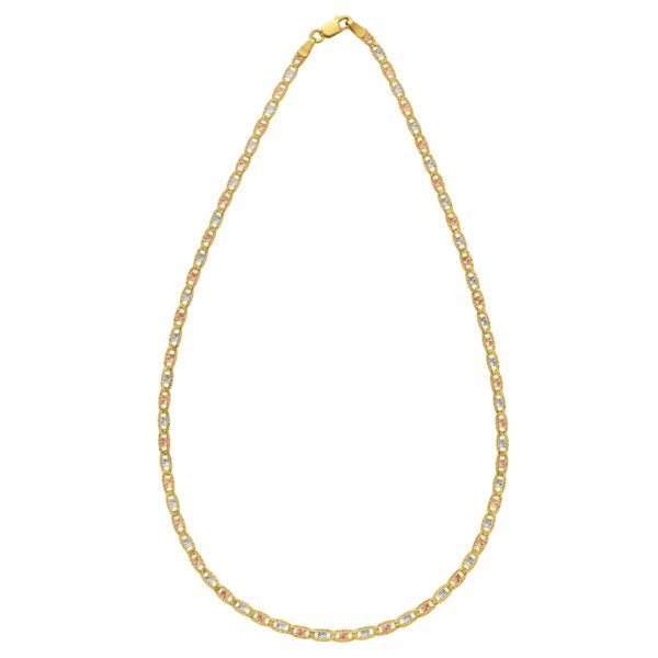 14K Tri Color Gold Pave Valentino Chain (3.00 mm) - Image 3