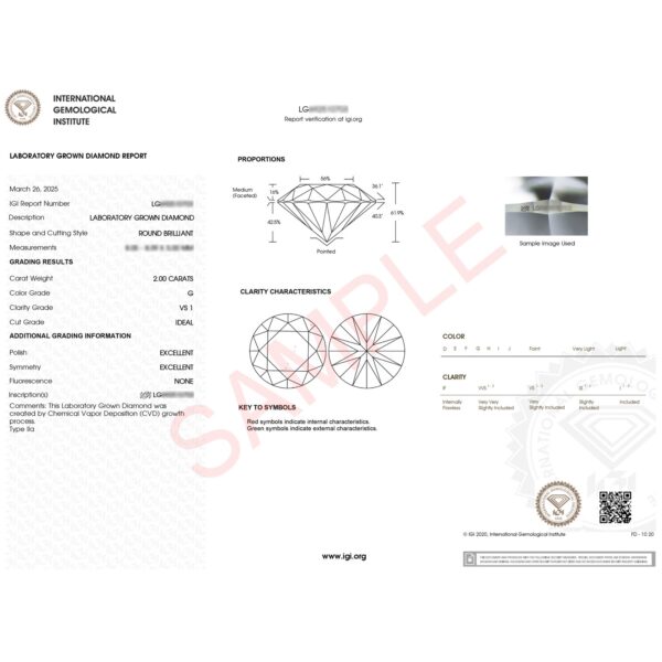 2 Carat Round Lab Grown IGI G/VS1 Diamond Solitaire Ring in 10K Yellow Gold - Image 3