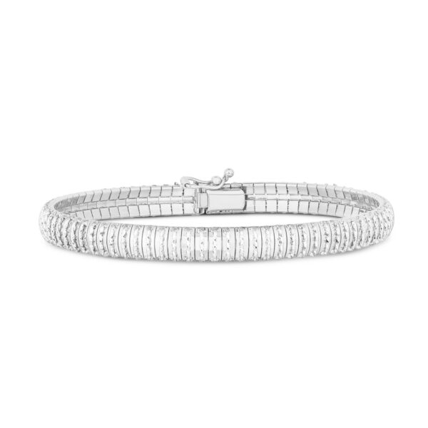 14k White Gold Diamante Flex Bracelet (5.80 mm) - Image 2