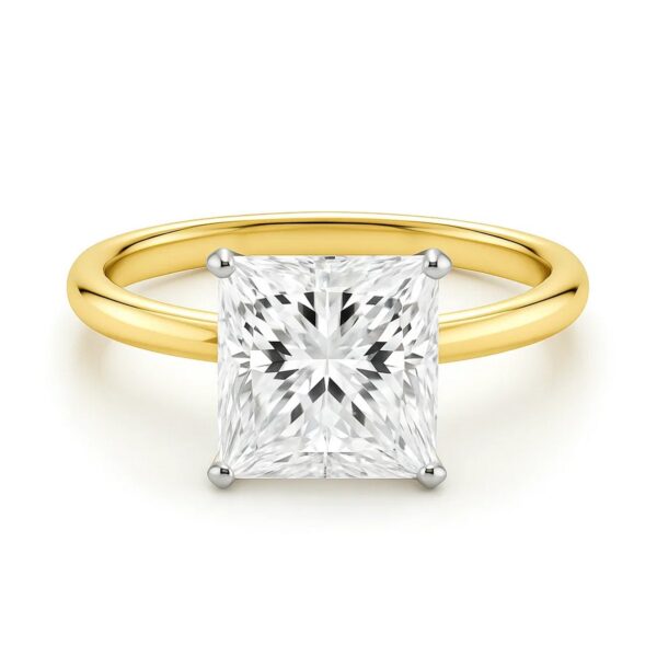 5 Carat Princess Lab Grown IGI G/VS1 Diamond Solitaire Ring in 10K Yellow Gold - Image 4