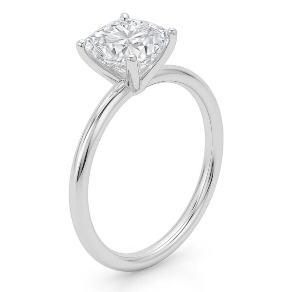 5 Carat Cushion Lab Grown IGI G/VS1 Diamond Solitaire Ring in 10K White Gold - Image 3