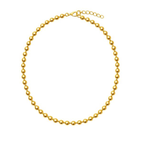 14k Yellow Gold Bead Chain Necklace(5mm) - Image 3