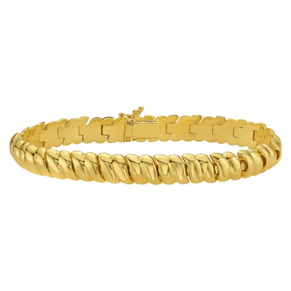 14K Yellow Gold Scalloped Bangle (8.00 mm) - Image 2