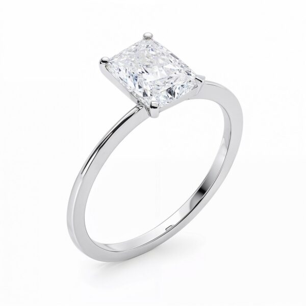 3 Carat Radiant Lab Grown IGI G/VS1 Diamond Solitaire Ring in 14K White Gold - Image 3