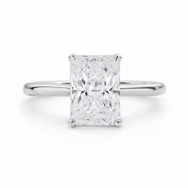 3 Carat Radiant Lab Grown IGI G/VS1 Diamond Solitaire Ring in 14K White Gold - Image 4