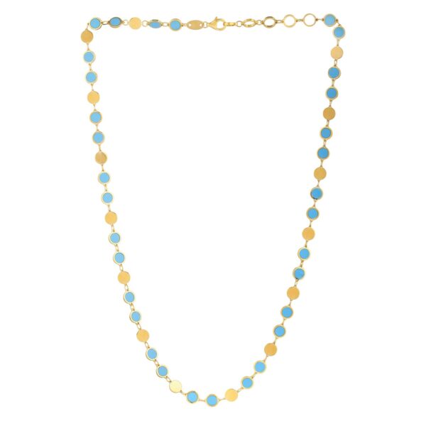 Turquoise Composite Gem Alternating Necklace in 14K Yellow Gold (5.00 mm) - Image 2