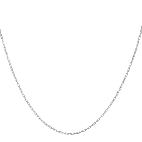 14k White Gold French Cable Chain (1.30 mm) - Image 2