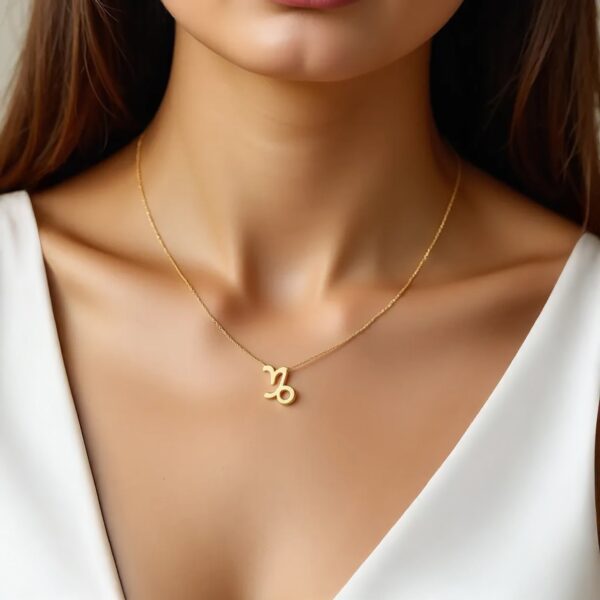 14K Yellow Gold Capricorn Necklace - Image 5