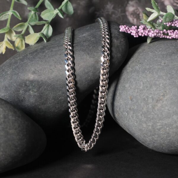 14k White Gold Classic Miami Cuban Solid Chain (5.00 mm) - Image 6