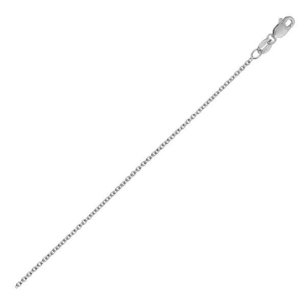 14k White Gold Round Cable Link Chain (2.4 mm)