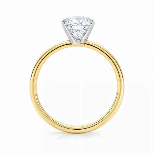 3 Carat Radiant Lab Grown IGI G/VS1 Diamond Solitaire Ring in 14K Yellow Gold - Image 5