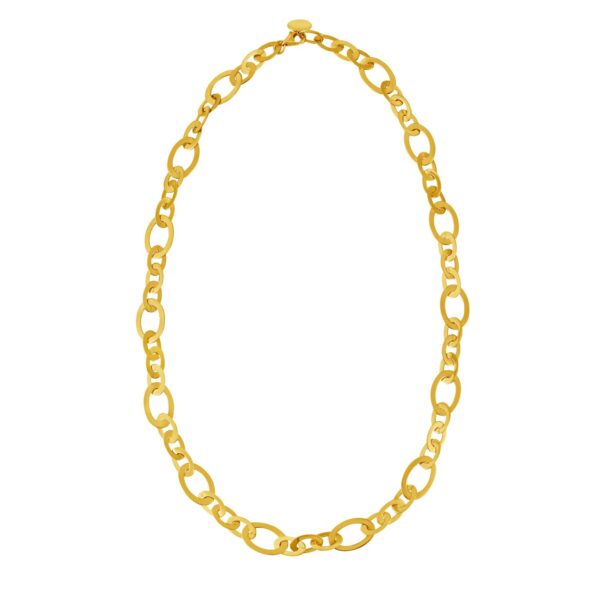 Large Flat Oval Link Necklace in 14K Yellow Gold (7.90 mm) - Image 2