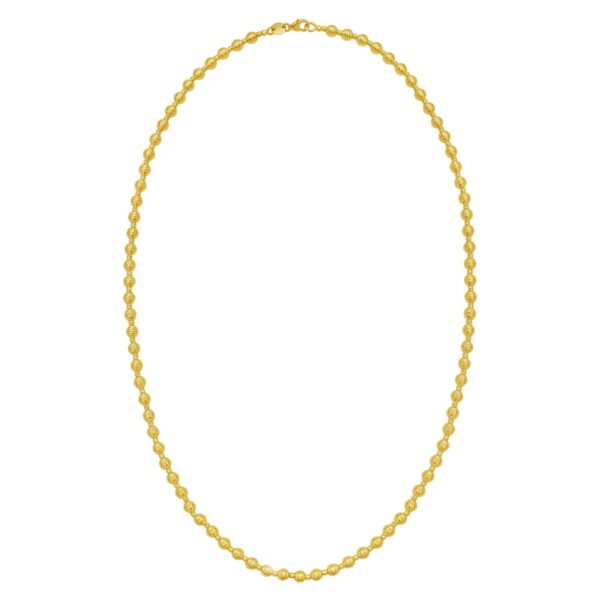 14K Yellow Gold Disco Diamond Cut Bead Chain (4.00 mm) - Image 2